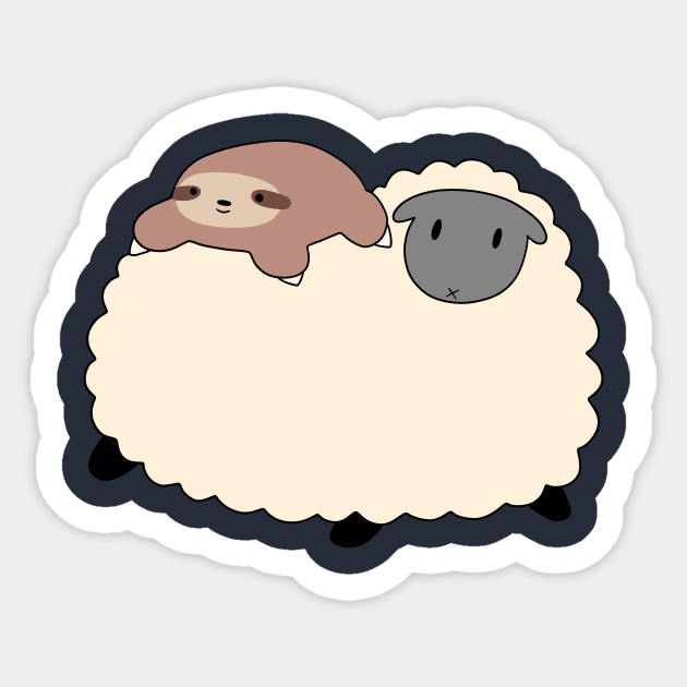 Sheep and Little Sloth Sticker by saradaboru